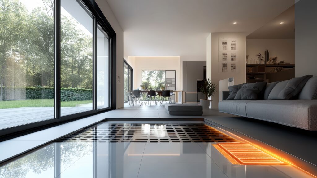 modern home with radiant floor heating