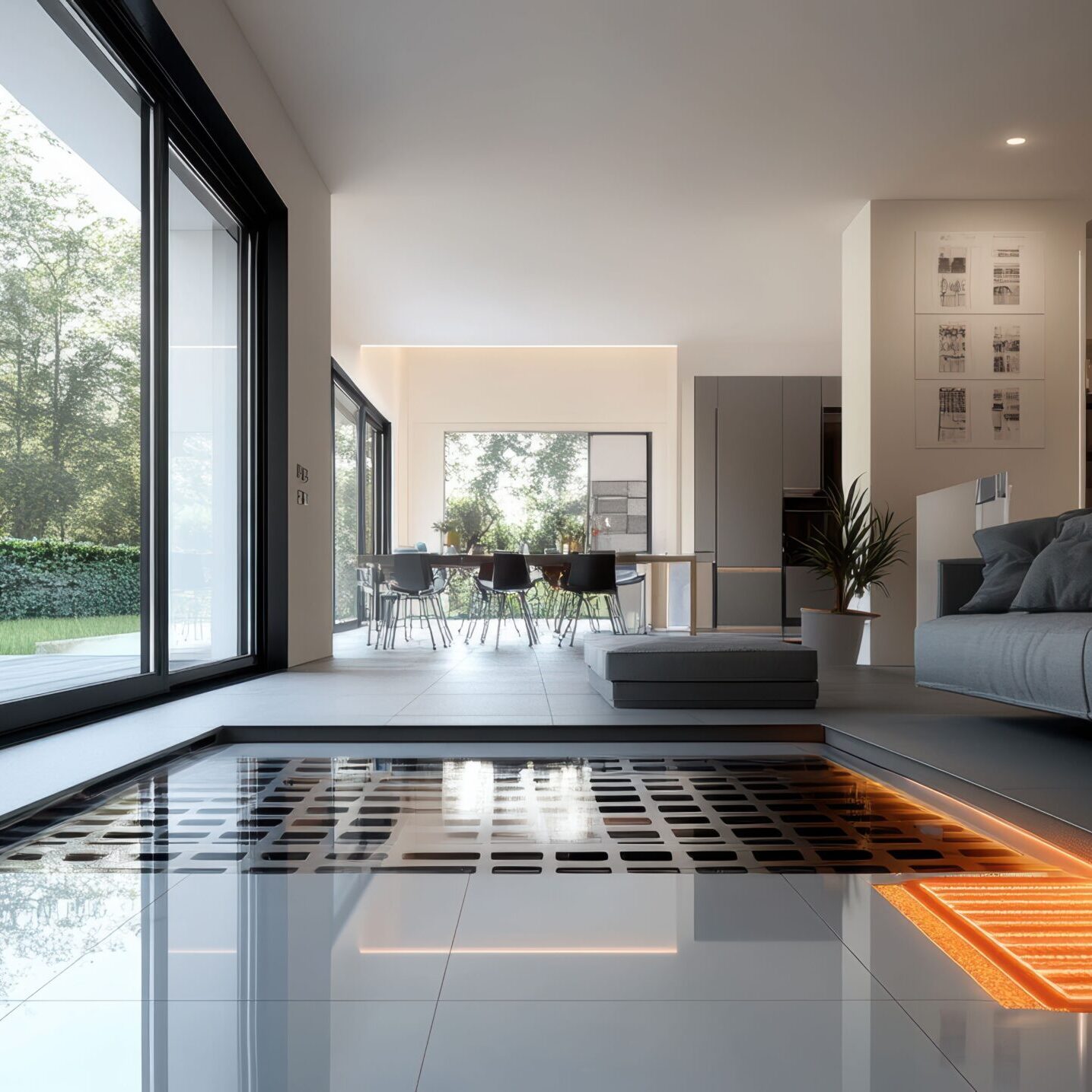 modern home with radiant floor heating
