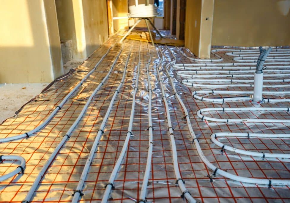 radiant floor heating pipes